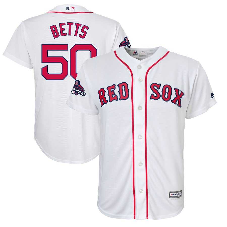 Youth Red Sox 50 Mookie Betts White 2018 World Series Champions Team Logo Player Jersey Dzhi,We sell and wholesale Youth Red Sox 50 Mookie Betts White 2018 World Series Champions Team Logo Player Jersey Dzhi on line form chian!